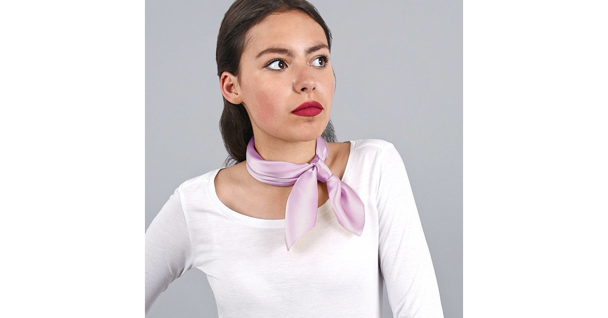 Foulard Carré Soie Couleur Uni 53X53Cm[n2509] Rose Claire