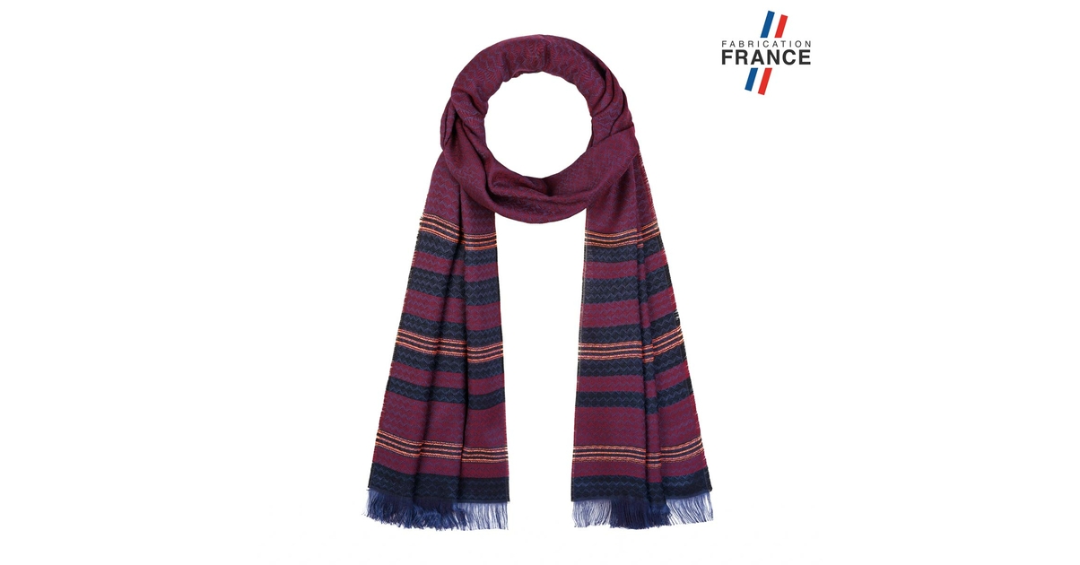 Écharpe Bordeaux Avec Pitons Dorés, Matière Acrylique, Neuve Avec étiquettes
