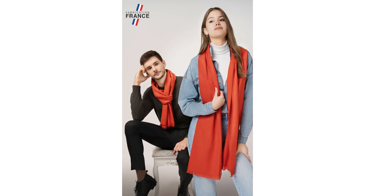 Écharpe Fantaisie Marèse - Couleur écru Et Orange - Taille Unique - Neuf Avec étiquette