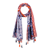 foulard-fantaisie-femme-a-pompons-bleu-rouge--AT-06420