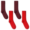 CH-00725_A12-1--_Lot-4-paires-de-chaussettes-homme-assorties-rouges-unies