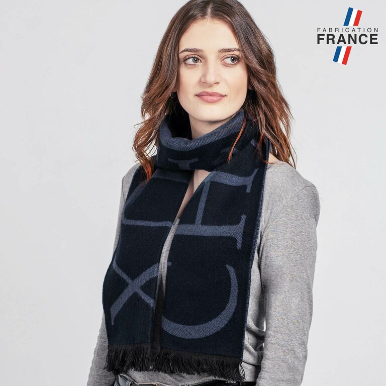 Écharpe Cercle Infini Old Navy Tricot Fair Isle - Motif Marin Noir & Blanc, Neuve Avec étiquette