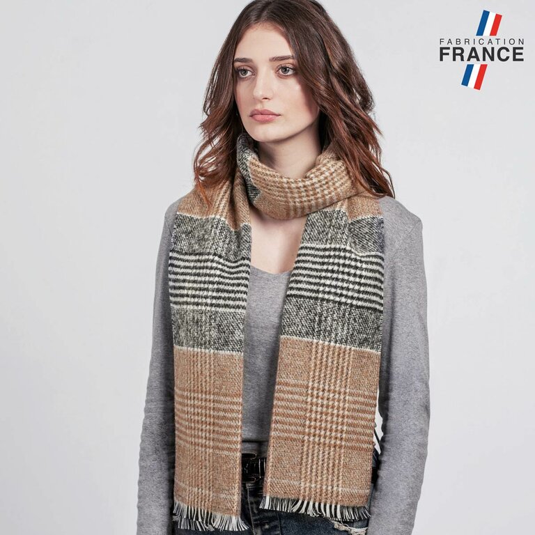 Écharpe Orange En Peau Lainée Et Fourrure - Style Bohème Vintage, Parfaite Pour L'automne Et L'hiver