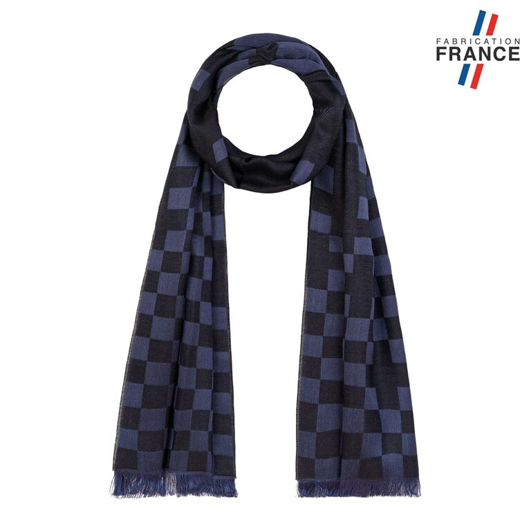 Écharpe Légère Lanvin En Soie - Made In France - 120x15 Cm - Occasion Bleue