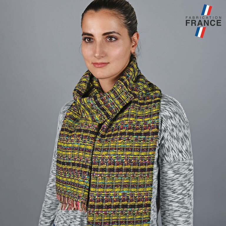 Écharpe BRING Chaude Hiver – Motif écossais Vintage, Fabriquée En Italie – Laine Et Acrylique, Taille Unique