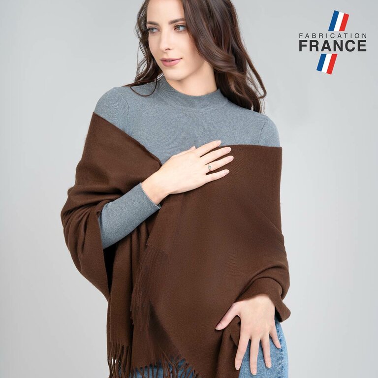 Châle Marron Uni Fely Made in France