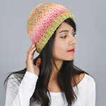 bonnet-femme-rose-et-jaune--CP-01230