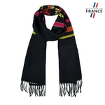 echarpe-noire-bandes-multicolores-AT-05636
