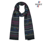 echarpe-rayures-anthracite-bleue-label-français-AT-05811