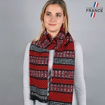 echarpe-femme-fantaisie-rayures-rouge