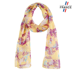 echarpe-mousseline-soie-jaune-beige-motifs-fleurs-AT-05988