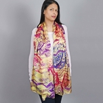 _Etole-femme-soie-abstraction-jaune-violet