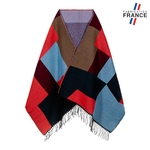 Chale-femme-patchwork-rouge-bleu-AT-05525