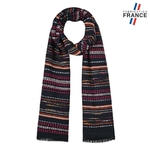 Echarpe-rayures-noire-et-fuchsia-AT-05807