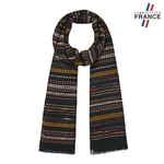 Echapre-graphique-noire-beige-made-in-france-AT-05810
