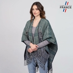 Poncho-femme-motif-tartan-vert-gris-fabrication-france--AT-06538_W12-1FR