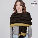 Etole-femme-motif-marron-beige-fabrication-francaise--AT-06716_W12-1FR
