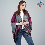 Poncho-femme-rayures-fuchsia-fabrication-francaise--AT-06541_W12-1FR