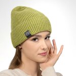 Bonnet-court-avec-revers-vert-anis--CP-01712
