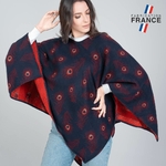 Poncho-femme-court-bleu-marine-motifs-rouge-brillant-made-in-France--AT-06935_W3_12x12-FR