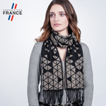 Echarpe-femme-motif-geometrique-made-in-france-losanges-noire---AT-06492_W1_12x12-FR