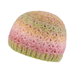 bonnet-tricot-jaune-et-beige--CP-01230
