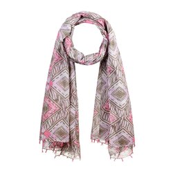 Foulard Long Fleurs Naïves - Soie Et Coton, 170x80 Cm, Accessoire Mode Femme, Occasion TBE