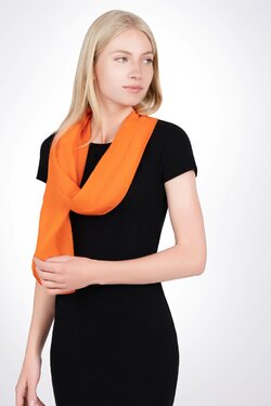 Chèche Coton Unisex Orange Tangerine - 80x160 Cm - Marque CLJ Charles Le Jeune - Neuf Avec étiquettes