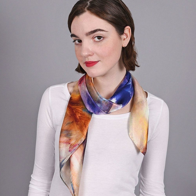 Foulard carre en soie luxe pour femme cbf2923 CB -FOULARDS-SOIE-FRANCE Taille 70 cm x 70 cm