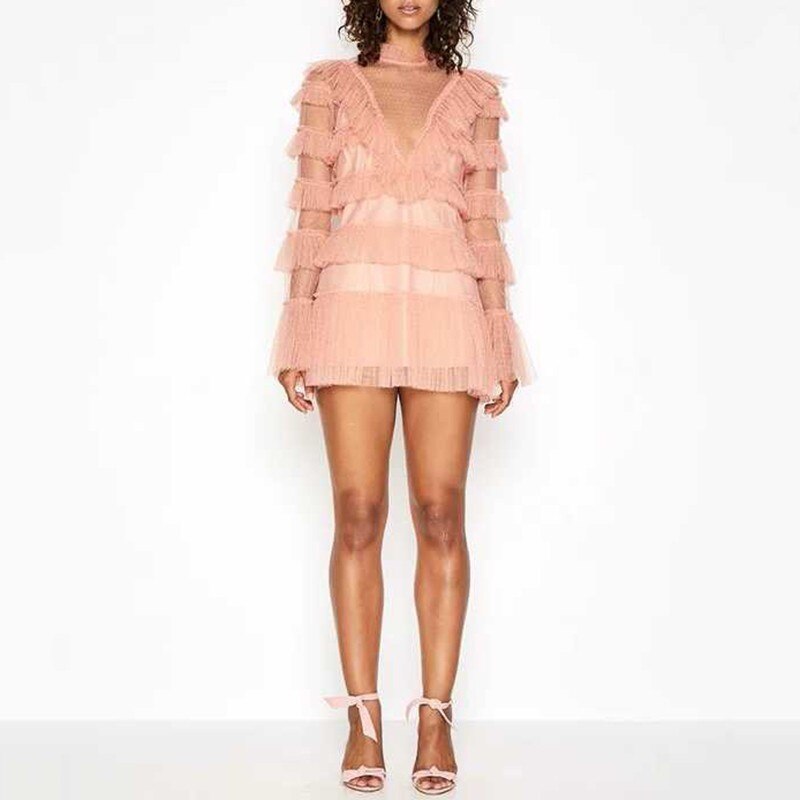 TVVOVVIN-2019-printemps-maille-robe-femme-col-roul-Flare-manches-longues-Perspective-Mini-robes-femmes-v