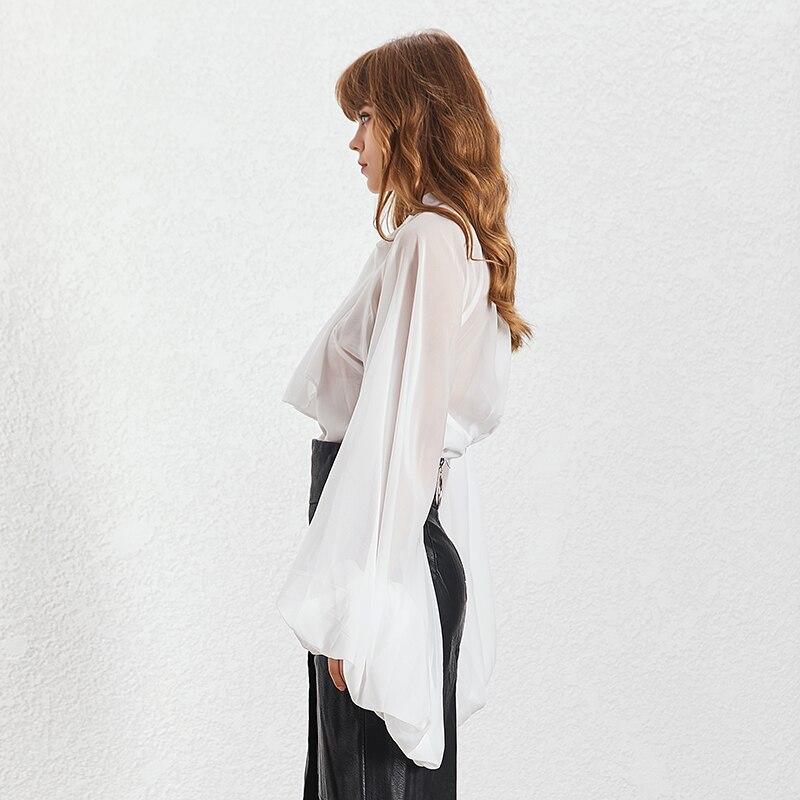 Deuxtwinstyle-mousseline-de-soie-femmes-chemise-col-montant-longue-lanterne-manches-Bandage-arc-Perspective-femme-v