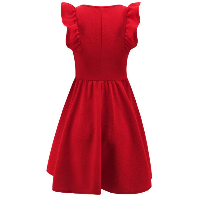 Cute-Party-Dress-Sweet-V-neck-Mini-Dress-Ruffles-Sleeve-A-line-Outwear-Red-Dress-2019