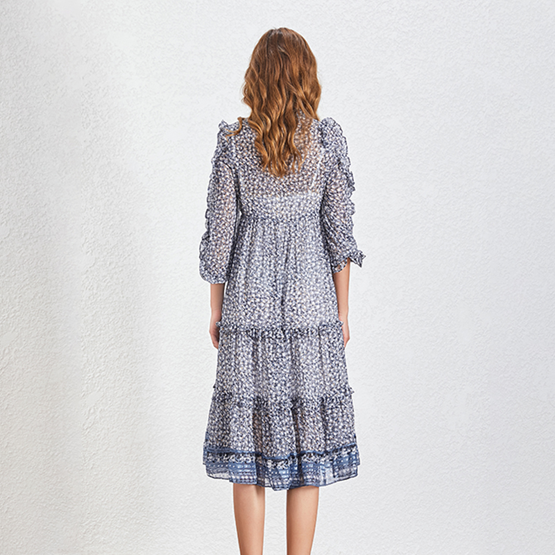 TWOTWINSTYLE-Vintage-Print-A-Line-Women-Dress-O-Neck-Long-Sleeve-Tassel-High-Waist-Bandage-Dresses