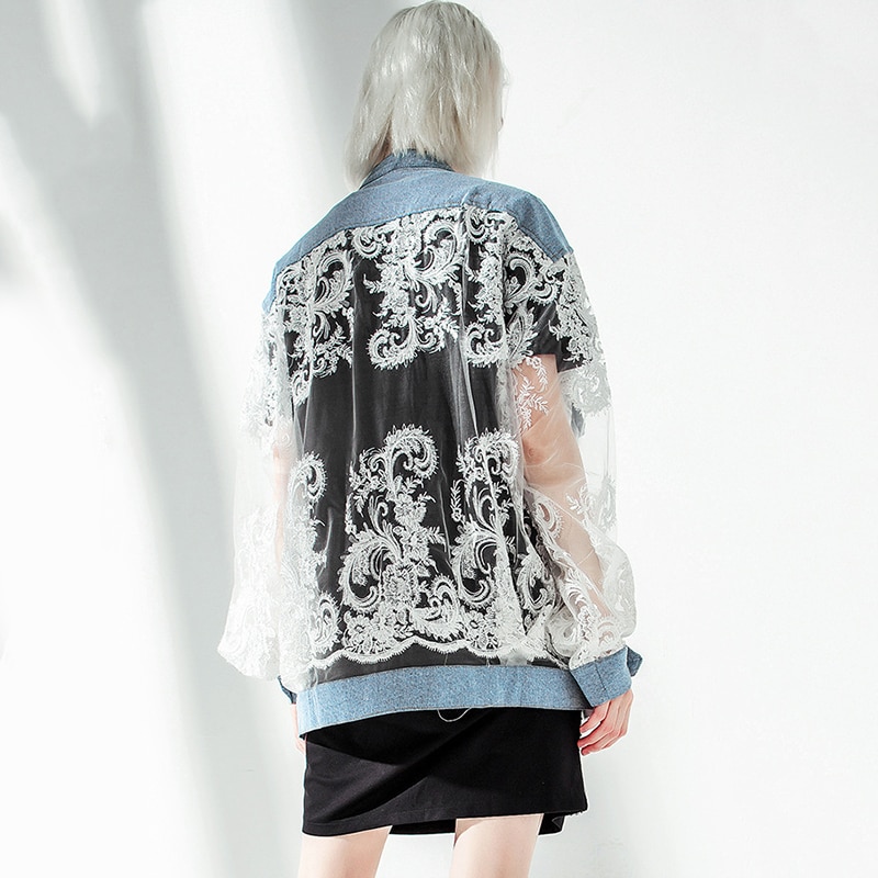 EAM-2019-New-Spring-Summer-Stand-Collar-Long-Sleeve-Blue-Denim-Lace-Split-Joint-Big