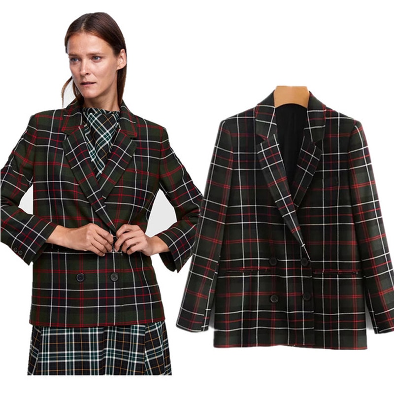 COZARII-2018-casaco-feminino-blazers-england-plaid-striped-double-breasted-women-bomber-blazers-jacket-plus-size
