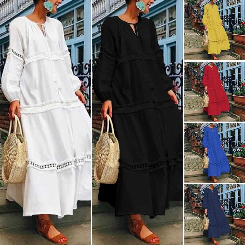 Robe Longue Boho Brodée JACK 6 Coloris