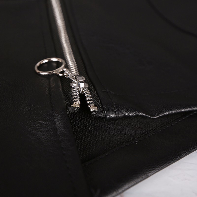 TWOTWINSTYLE-Pu-Jupe-En-Cuir-Taille-Haute-Zipper-Irr-guli-re-Un-Lne-Mini-Jupes-Grande