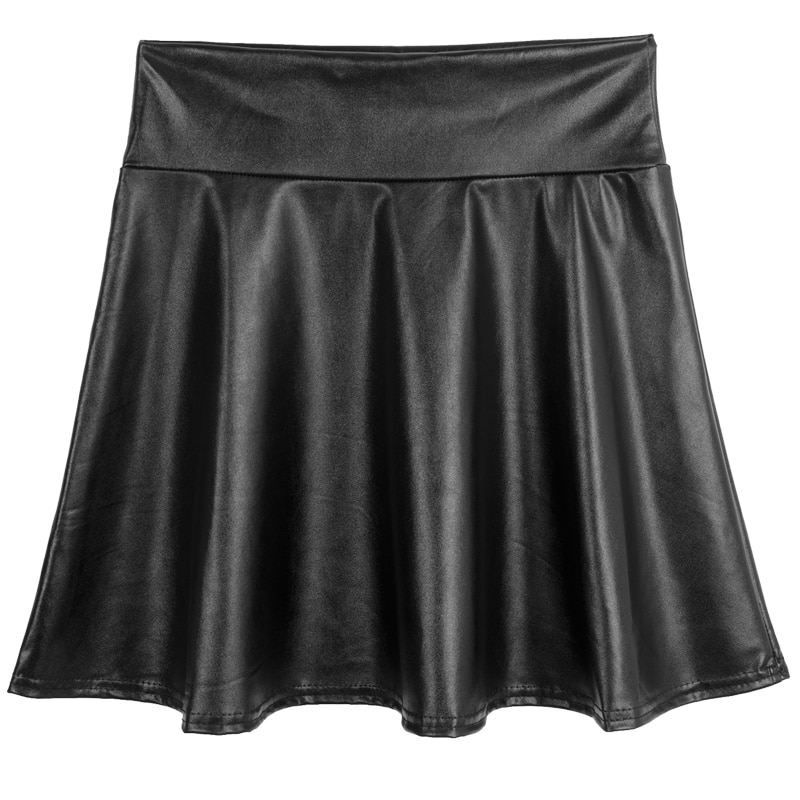 FLORATA-Fashion-New-Patent-Leather-Shorts-Women-Sexy-Casual-Shiny-Metallic-Elastic-Waist-Short-Skirt-Dance
