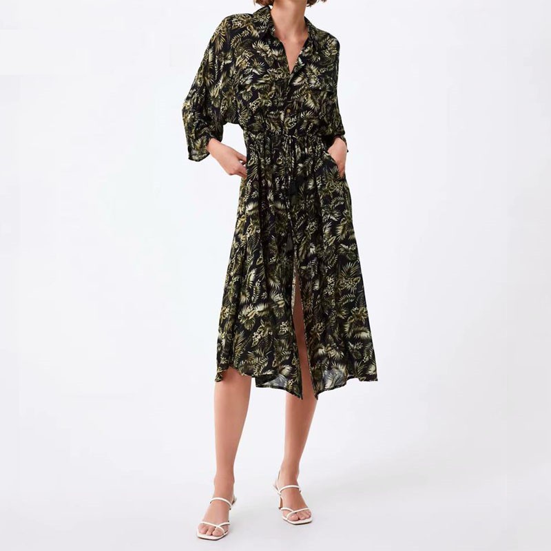 Robe Longue Ajustée Tropicale ROCHE