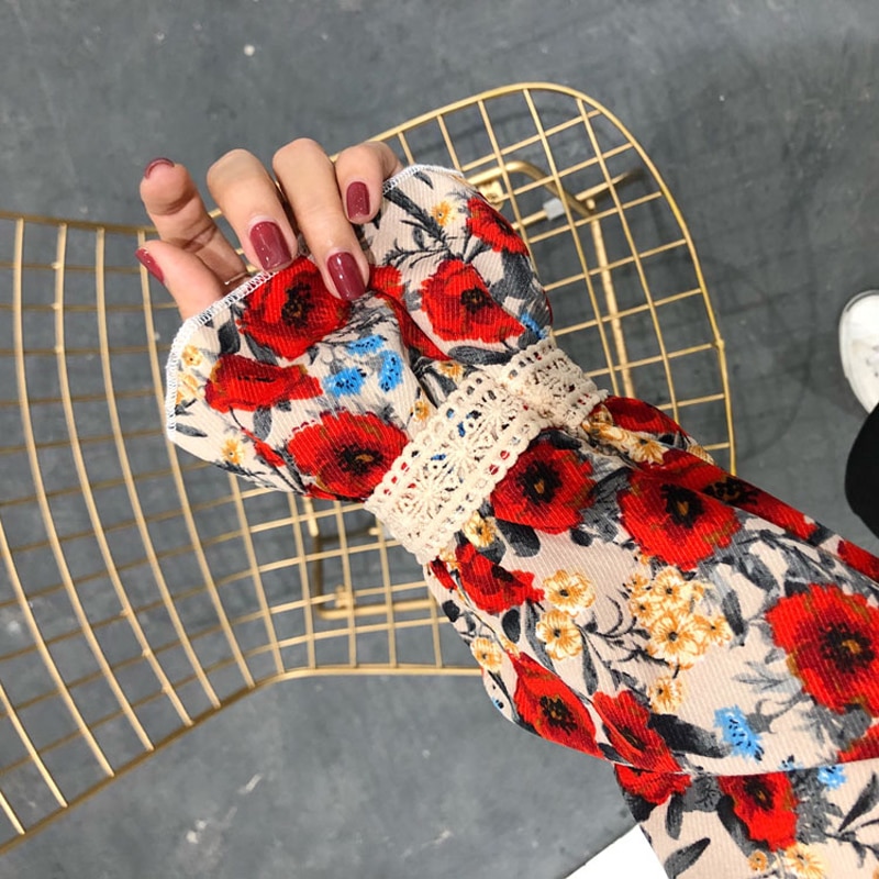 QoerliN-Designer-Shirts-Women-Print-Fashion-Ruffles-Collar-Long-Sleeve-Blouse-Ladies-OL-Lace-Hollow-Out