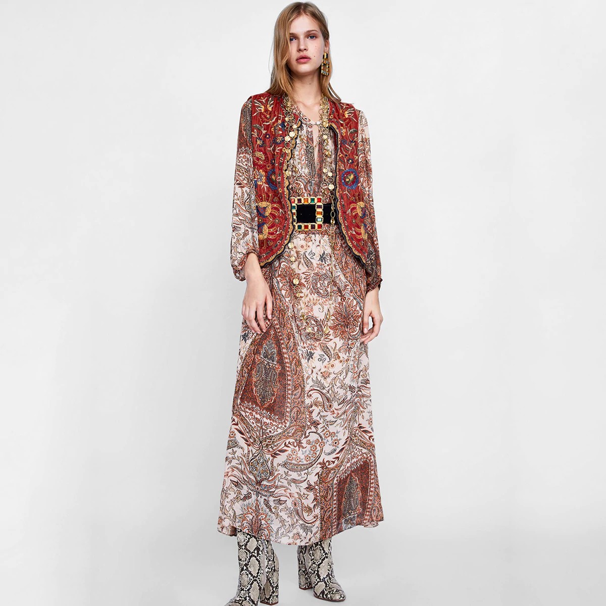 Robe Longue Imprimé Cachemire STRADA