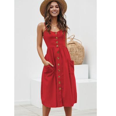 Bouton-ray-imprim-coton-lin-d-contract-t-robe-2019-Sexy-Spaghetti-sangle-v-cou-hors