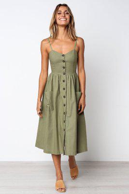 Bouton-ray-imprim-coton-lin-d-contract-t-robe-2019-Sexy-Spaghetti-sangle-v-cou-hors