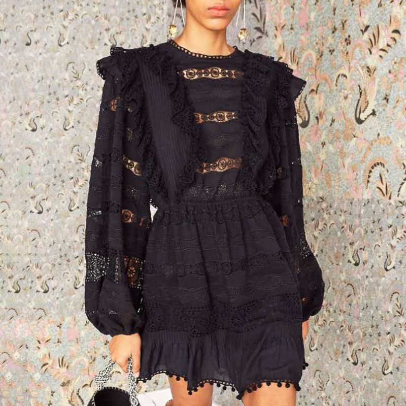Robe Gipsy Crochet à Manches Lanternes WALL 3 Coloris