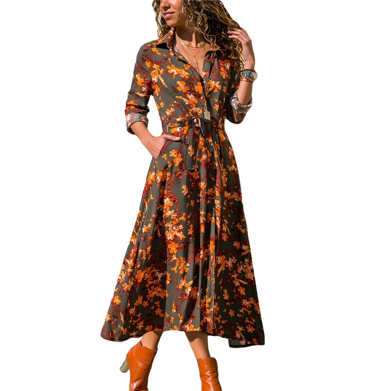 Autumn-Winter-Dress-Boho-Long-Sleeve-Maxi-Dress-For-Women-Bandage-Floral-Print-Beach-Dress-Turn