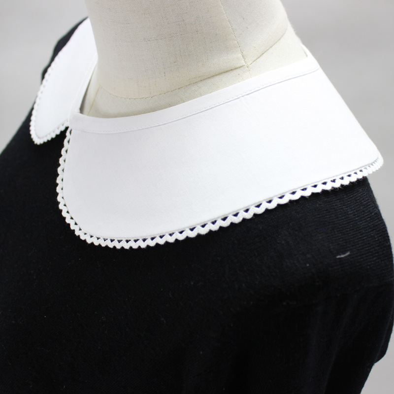Vintage-Detachable-Fashion-Blouse-detachable-false-Retro-Peter-Pan-Lace-Collar-White-Petite-round-neck-pearl
