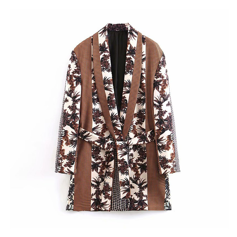 Femmes-vintage-imprim-floral-blazer-ceintures-patchwork-manches-longues-tenue-de-bureau-manteau-v-tements-d