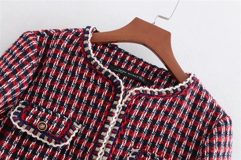 2018-nouvelle-mode-femme-luxe-color-Tweed-veste-Cardigan-o-cou-contraste-armure-passepoil-manches-longues