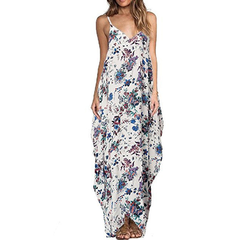 Imprim-Floral-L-che-Boho-Boh-me-Plage-Robe-Femmes-Sexy-Sangle-v-cou-R-tro