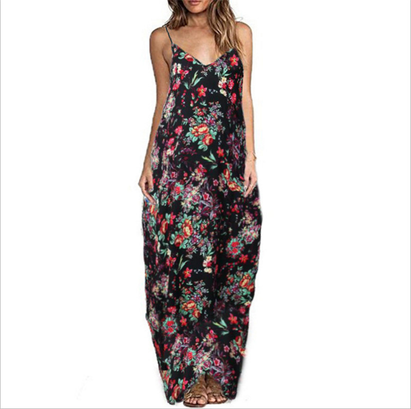 Imprim-Floral-L-che-Boho-Boh-me-Plage-Robe-Femmes-Sexy-Sangle-v-cou-R-tro